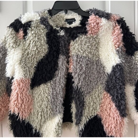 1.STATE Faux Fur Moody Hues Jacket Size S - Picture 7 of 9
